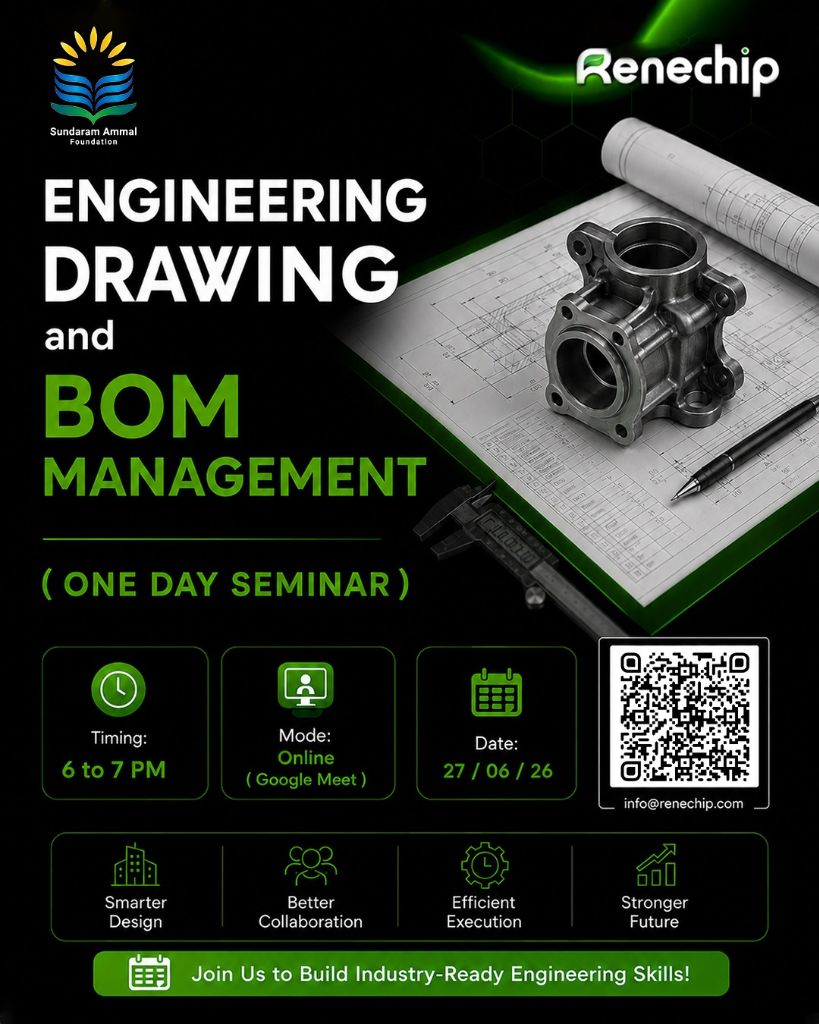 Engineering Drawing and BOM Management Poster