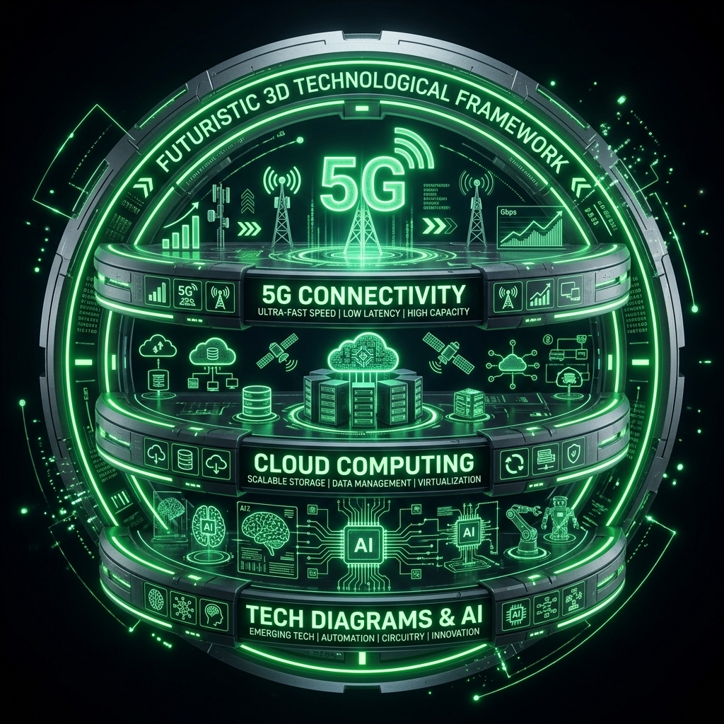 Futuristic 3D Technological Framework